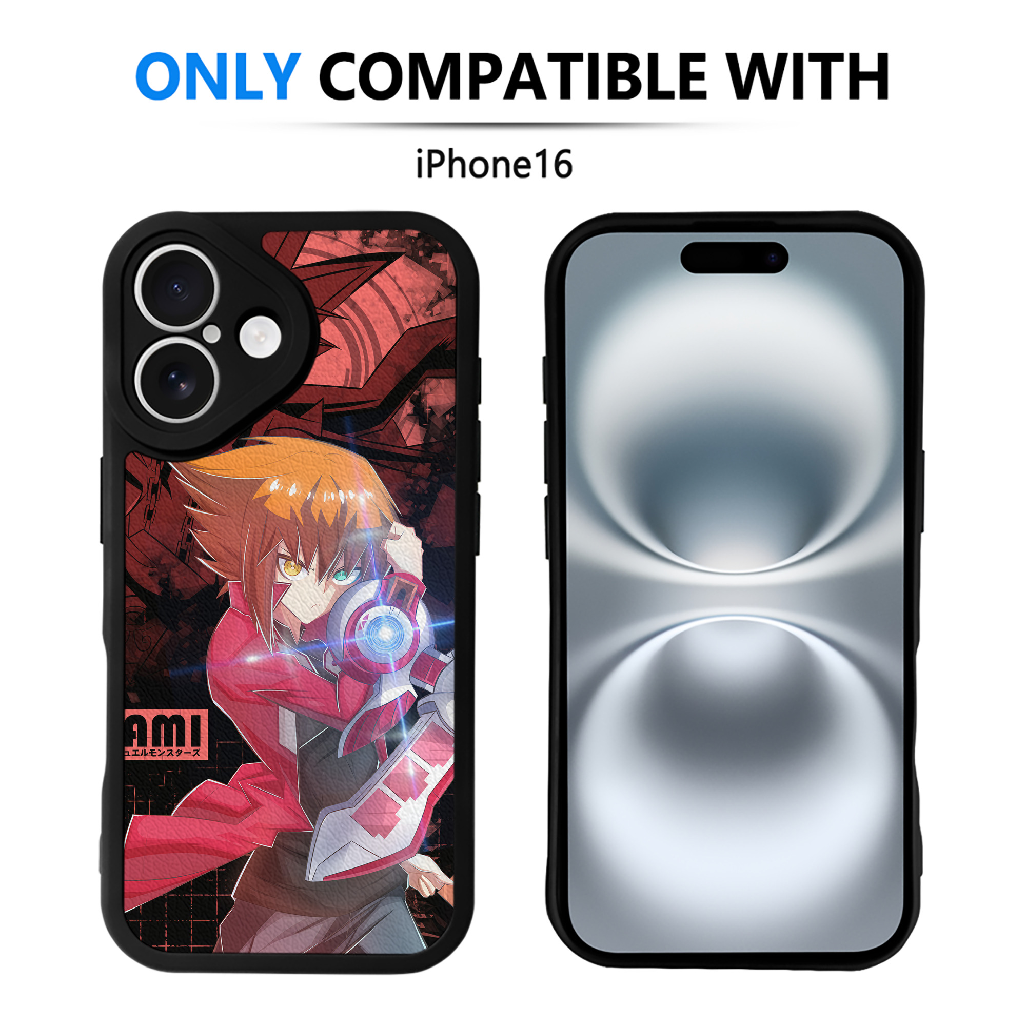 （画像用） 遊☆戯☆王 Yu-Gi-Oh! 【iPhone 16シリーズ対応】シリコンスマホケース（レザー調） 材質：シリコン